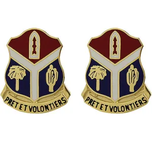 147th Field Artillery Regiment Unit Crest (Pret Et Volontiers) - Sold in Pairs