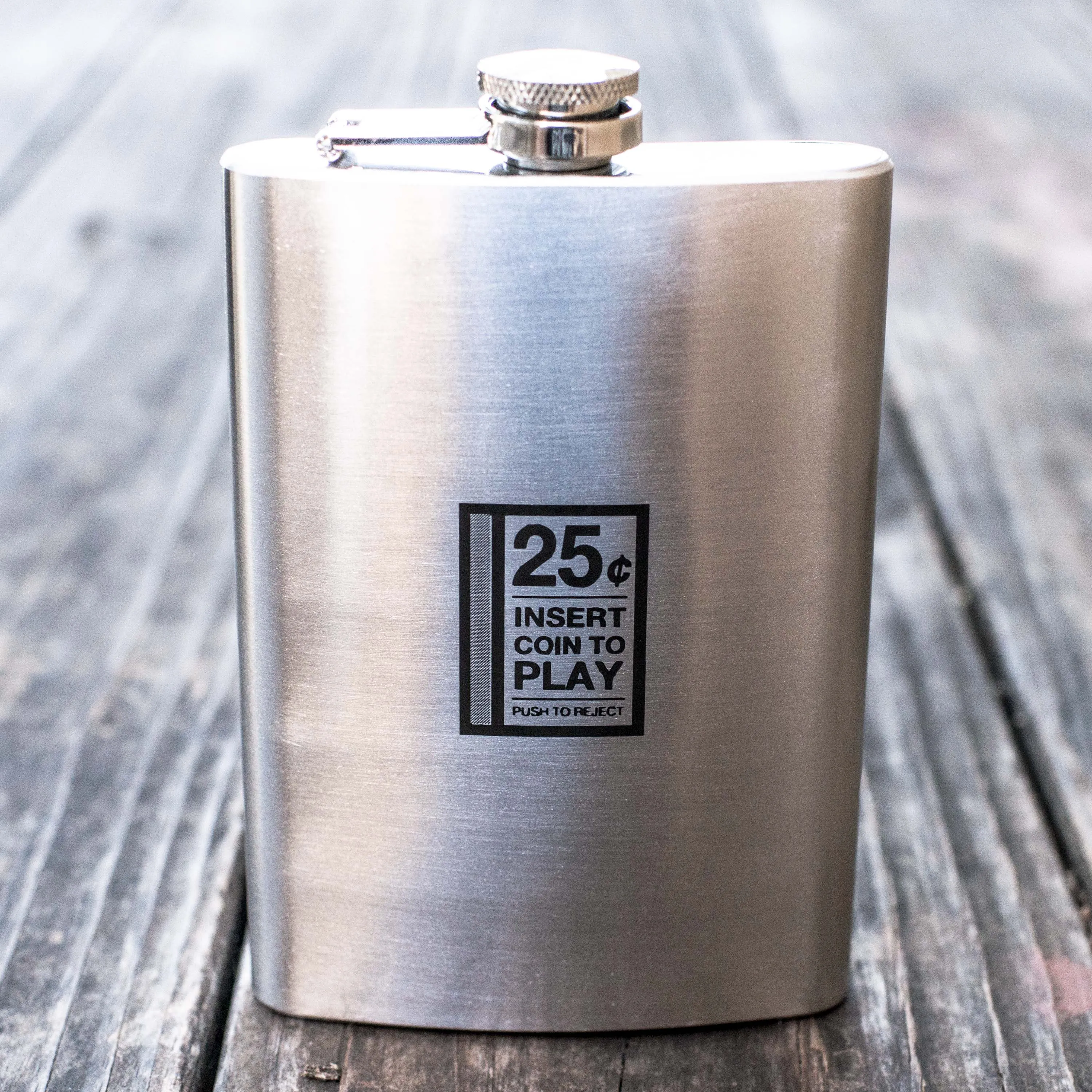 8oz Insert Coin To Play Stainless Steel flask