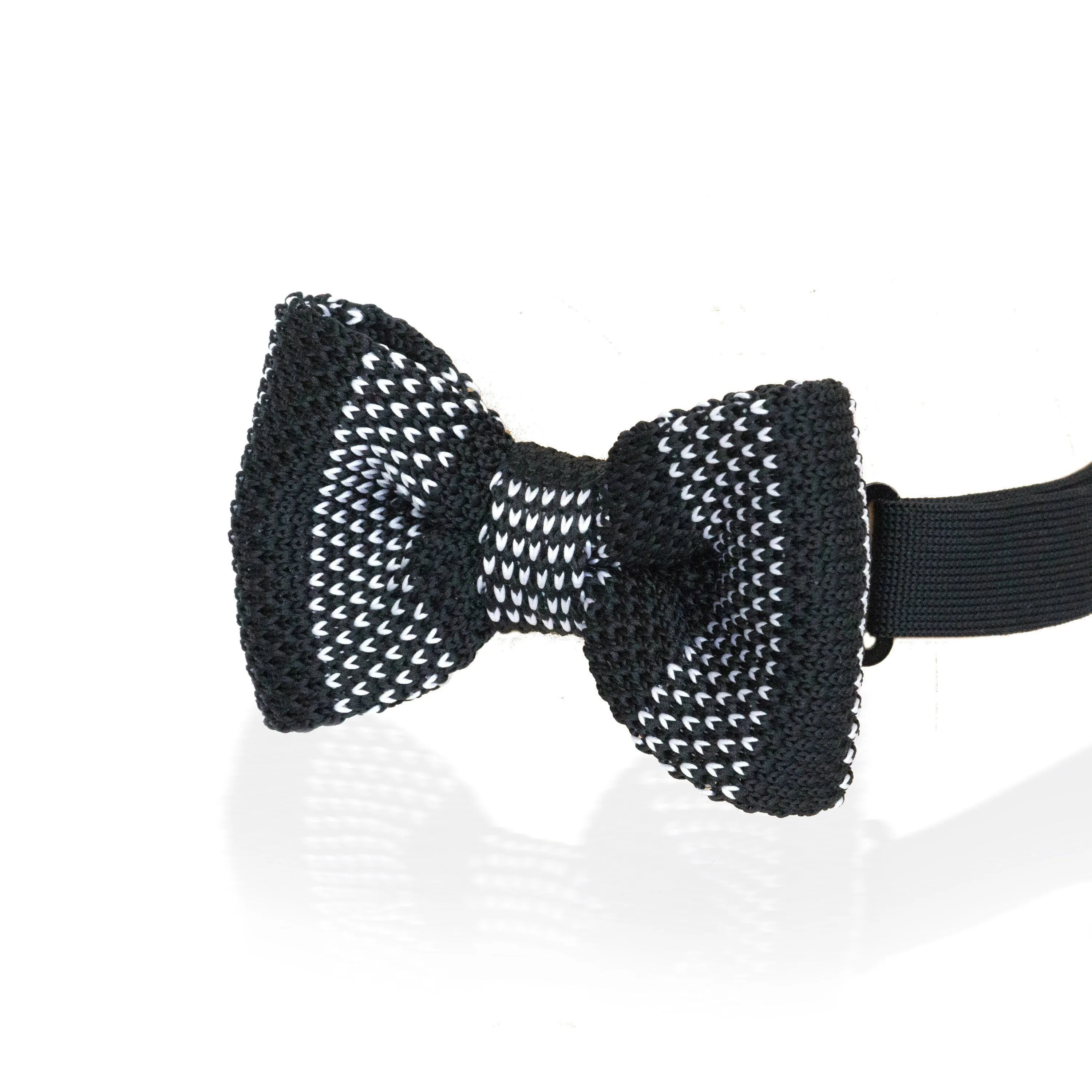 Adult Knit Bow Tie - Black/White Stripe