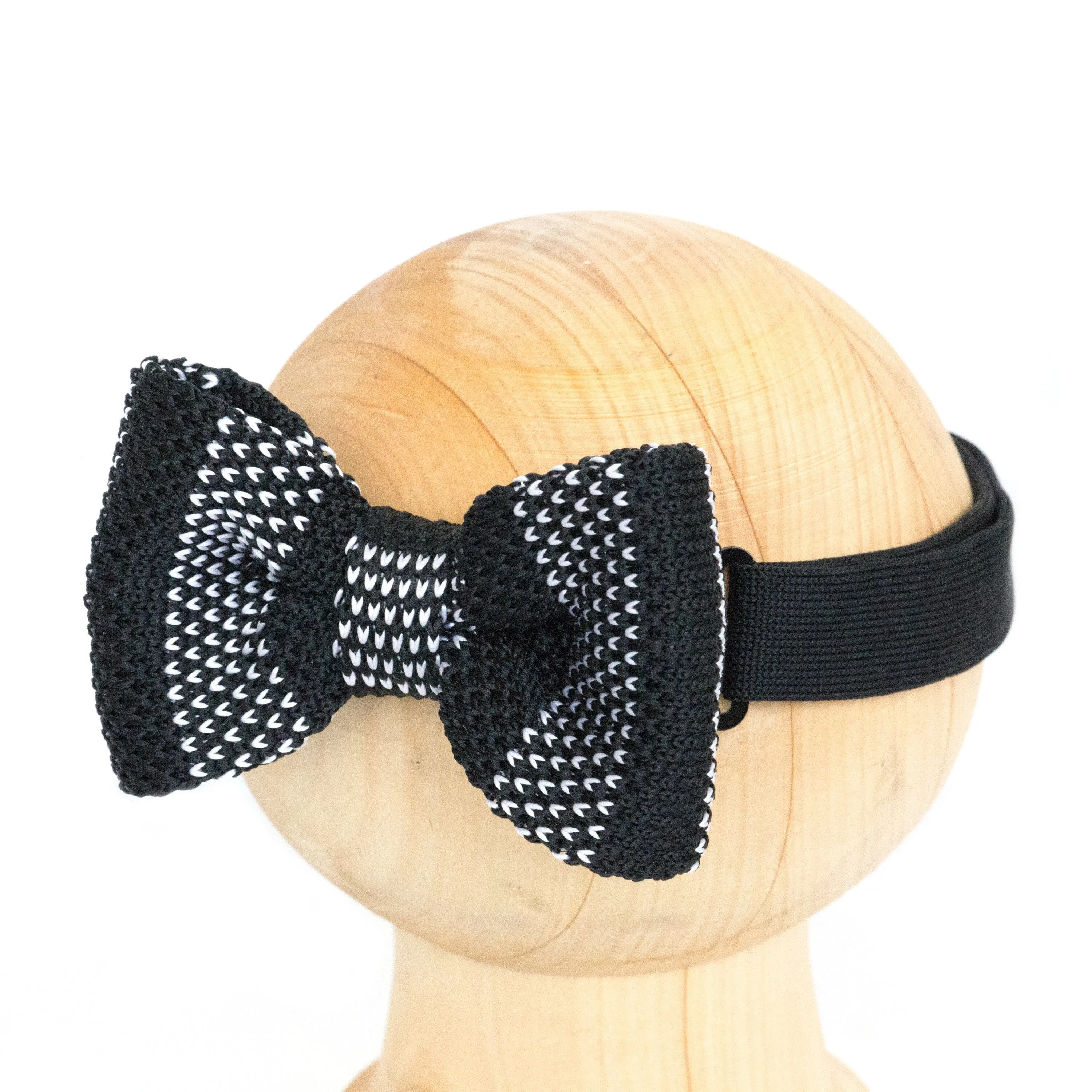 Adult Knit Bow Tie - Black/White Stripe