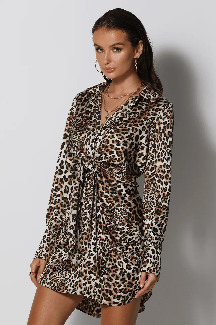 Aja Mini Dress - Leopard