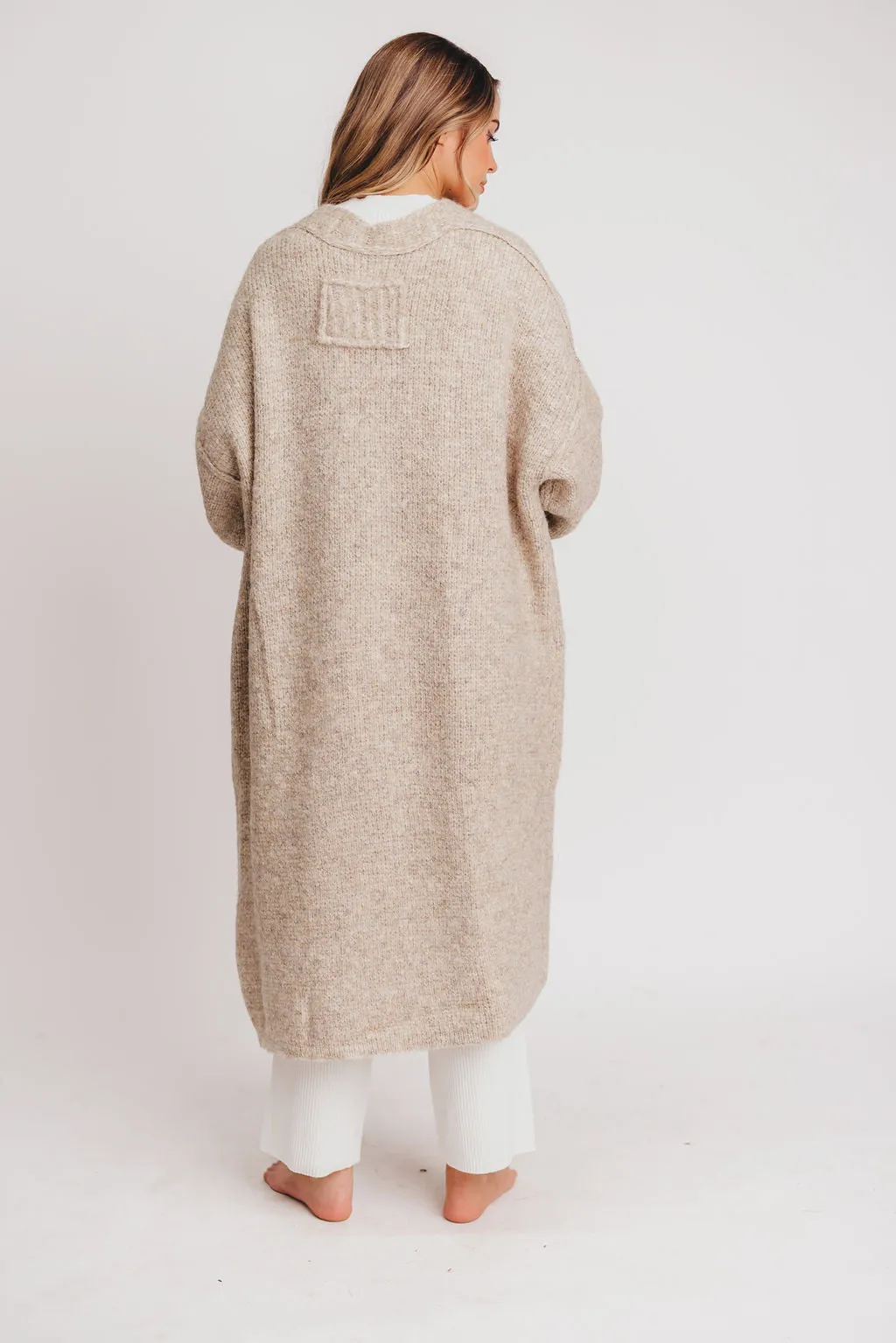 Amelia Oversized Rolled Edge Cardigan in Oatmeal