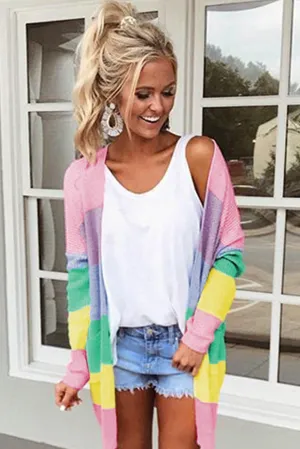 *APP EXCLUSIVE* Colorblock Pastel Long Sleeve Cardigan