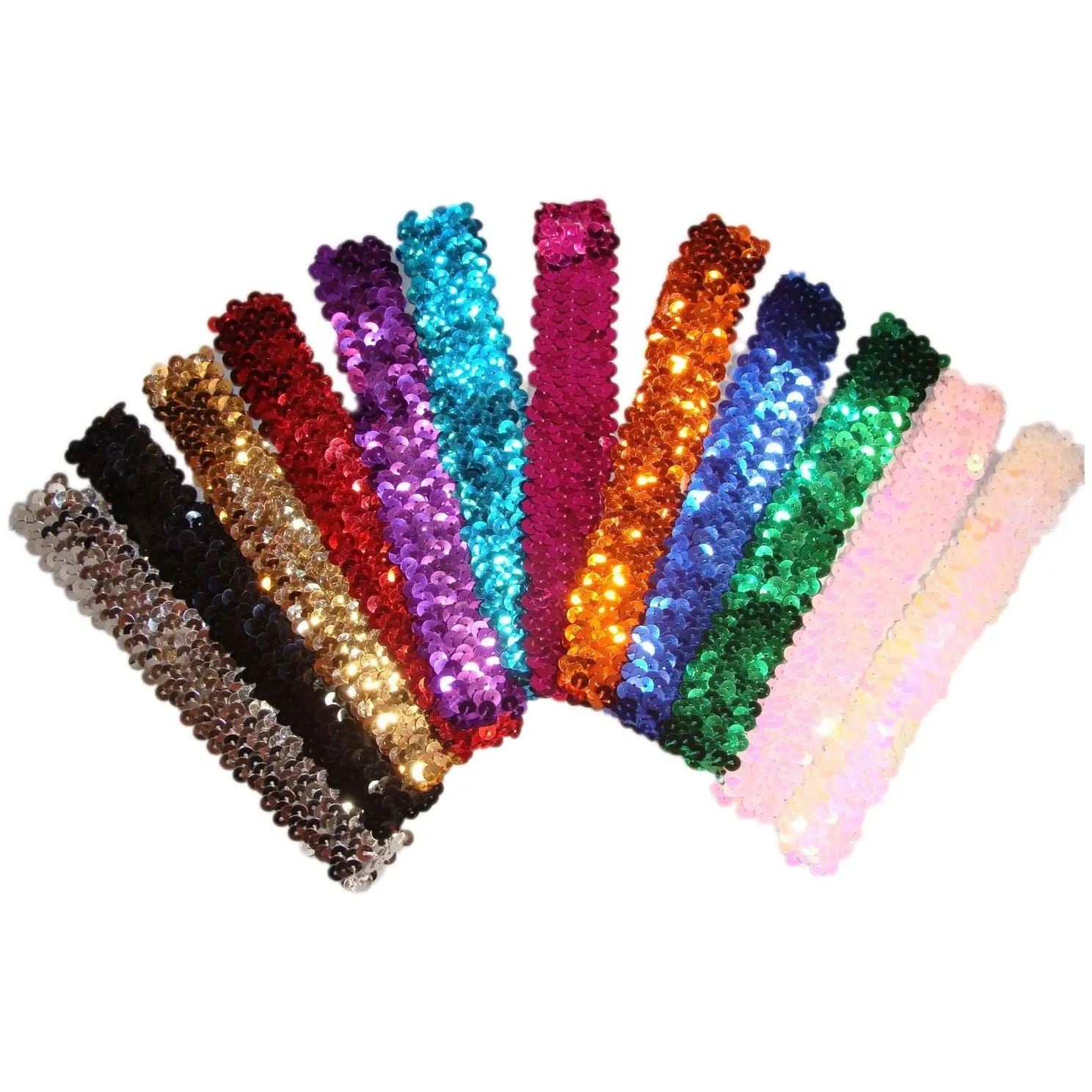 Assorted Sequin Headbands - 12 Pack