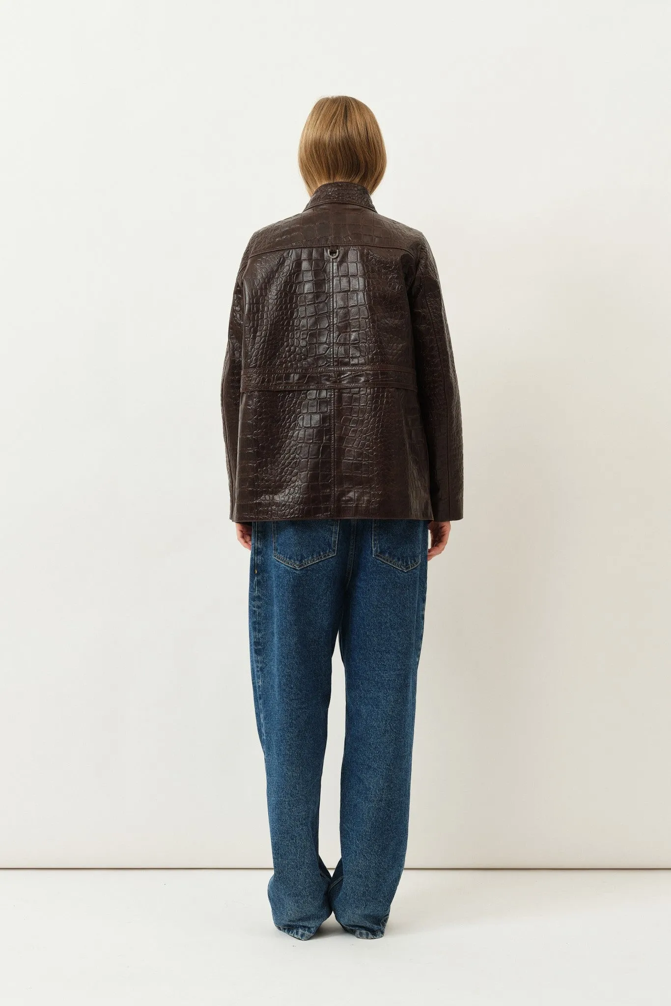 Baba Jacket — Brown Croco