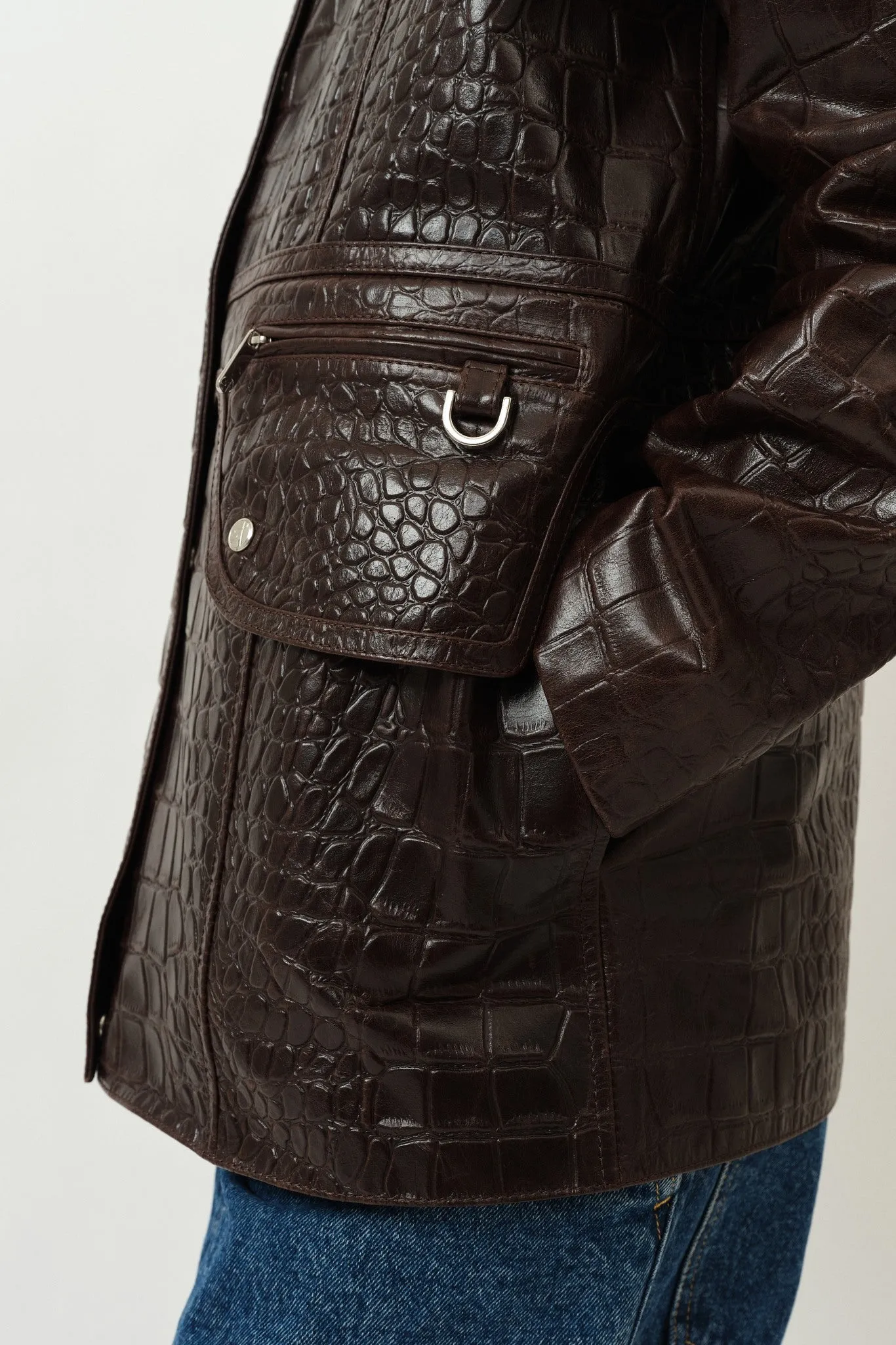 Baba Jacket — Brown Croco