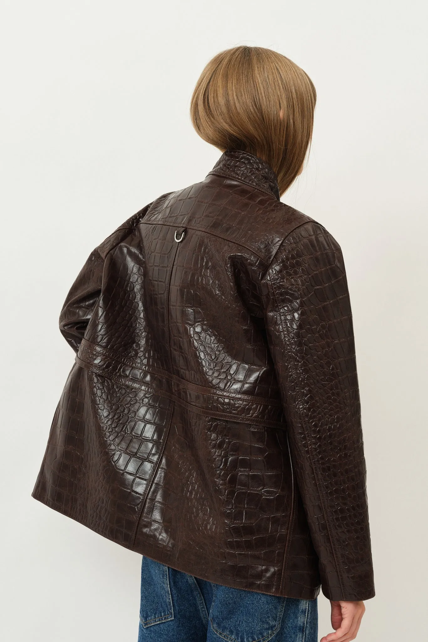 Baba Jacket — Brown Croco