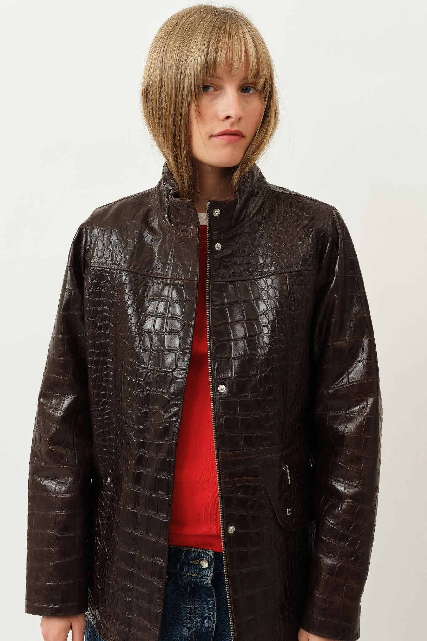 Baba Jacket — Brown Croco