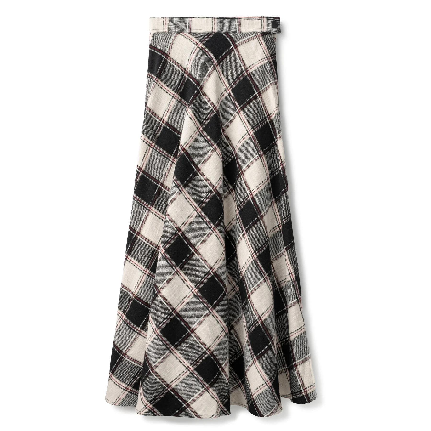 Basic Circle Skirt In: Ivory Black Plaid