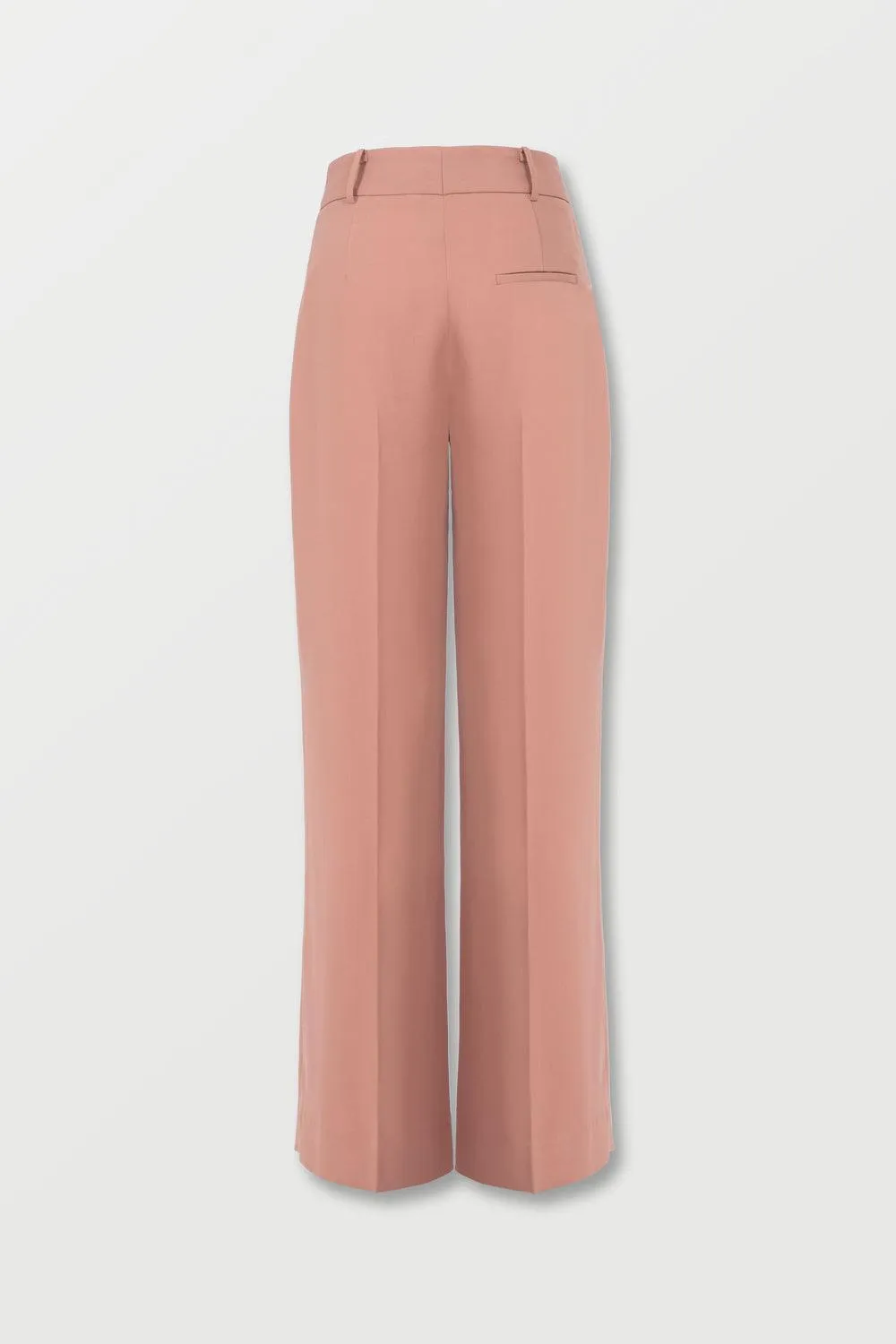 Basic Straight Wide Leg Twill Ankle Length Trousers