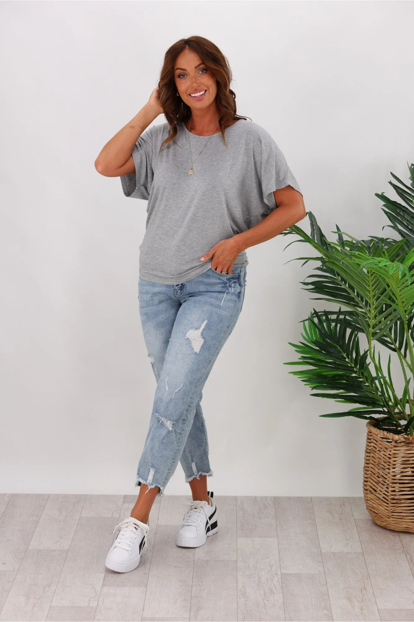 Betty Basics Maui Tee Grey Marle