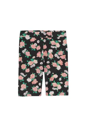 BLACK FLORAL CYCLING SHORTS