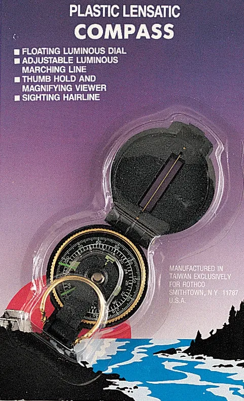 Black Military GI Style Lensatic Plastic Compass