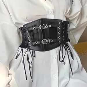 Black Studded Corset Belt For Women