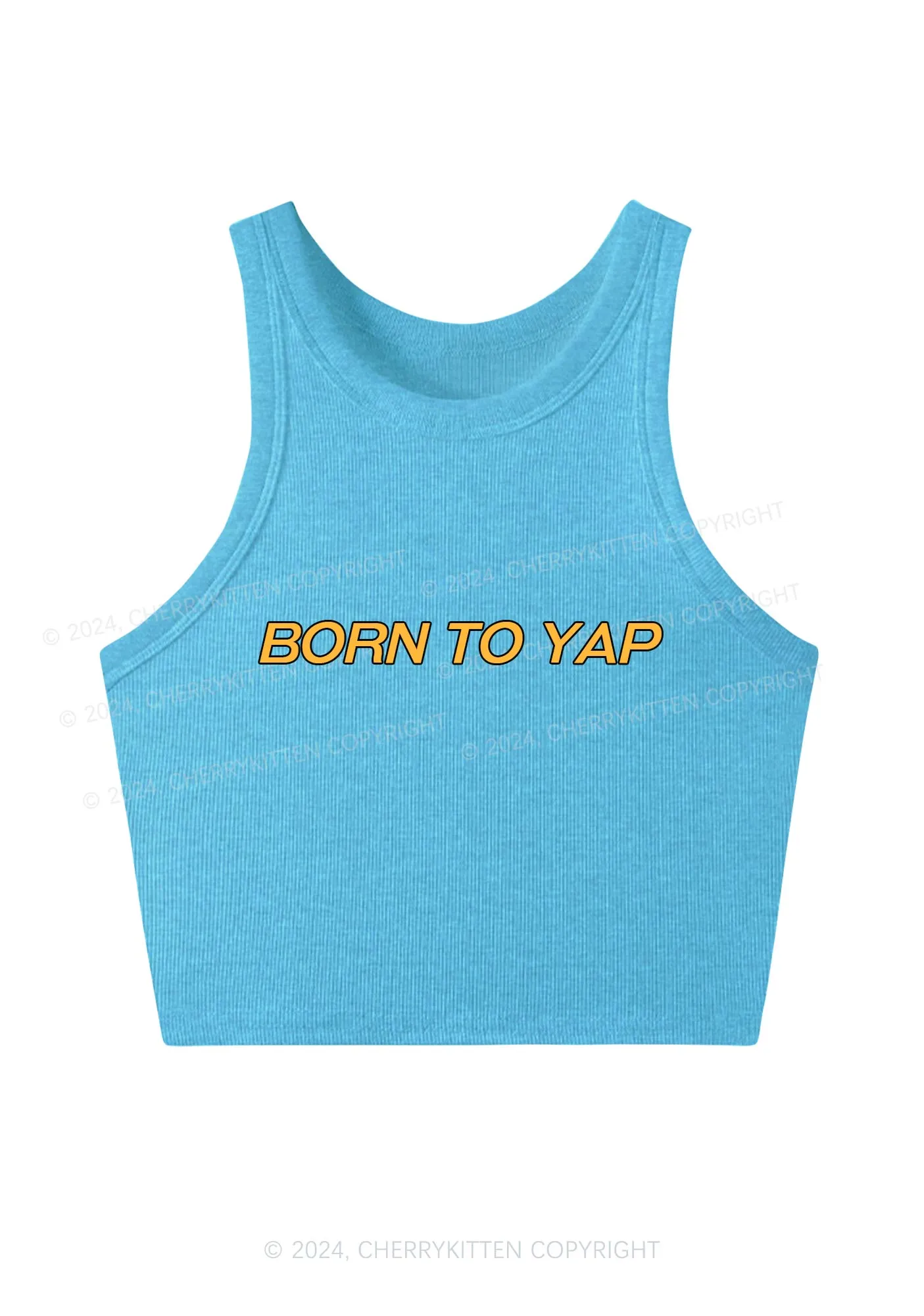 Born To Yap Y2K Crop Tank Top Cherrykitten