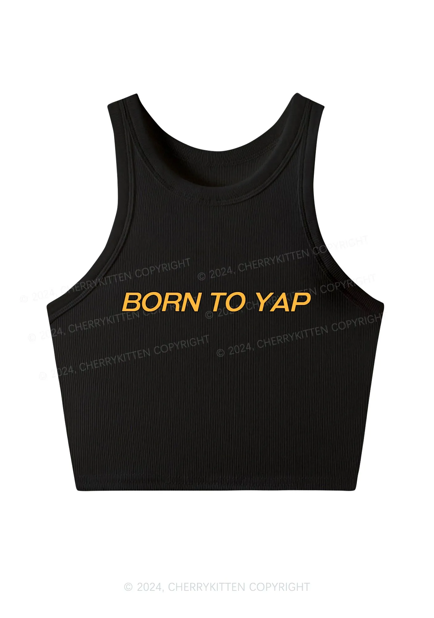 Born To Yap Y2K Crop Tank Top Cherrykitten