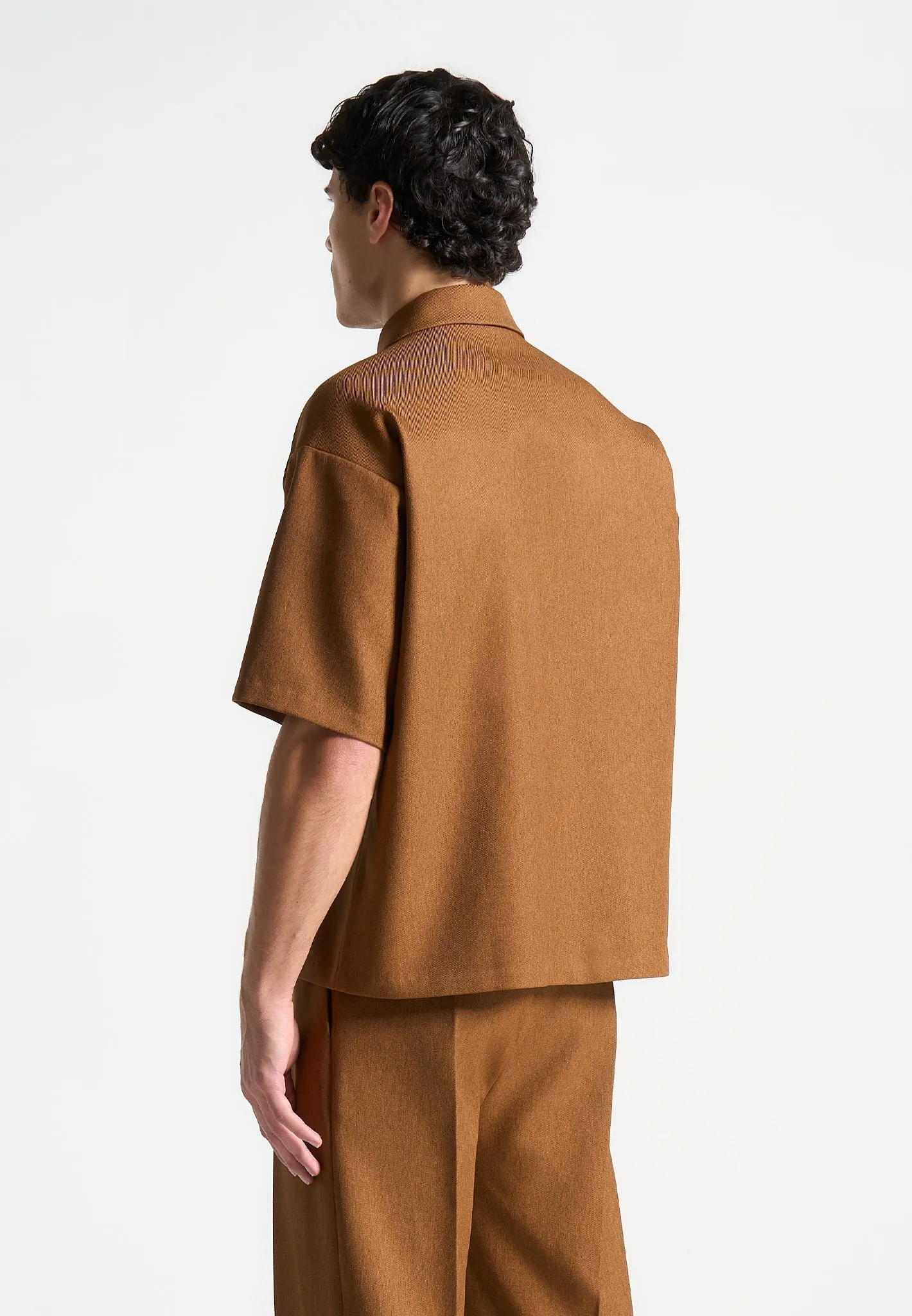 Boxy Shirt with Crease - Fawn