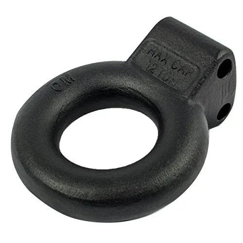 BulletProof Hitches Pintle Loop Lunette Ring Rated to 24,000lbs. for Towing Pintle Military Trailers, Demolition, Recovery (Solid Steel, Black Textured Powder Coat)