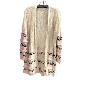 Cardigan By Style And Company In Cream & Pink, Size: M