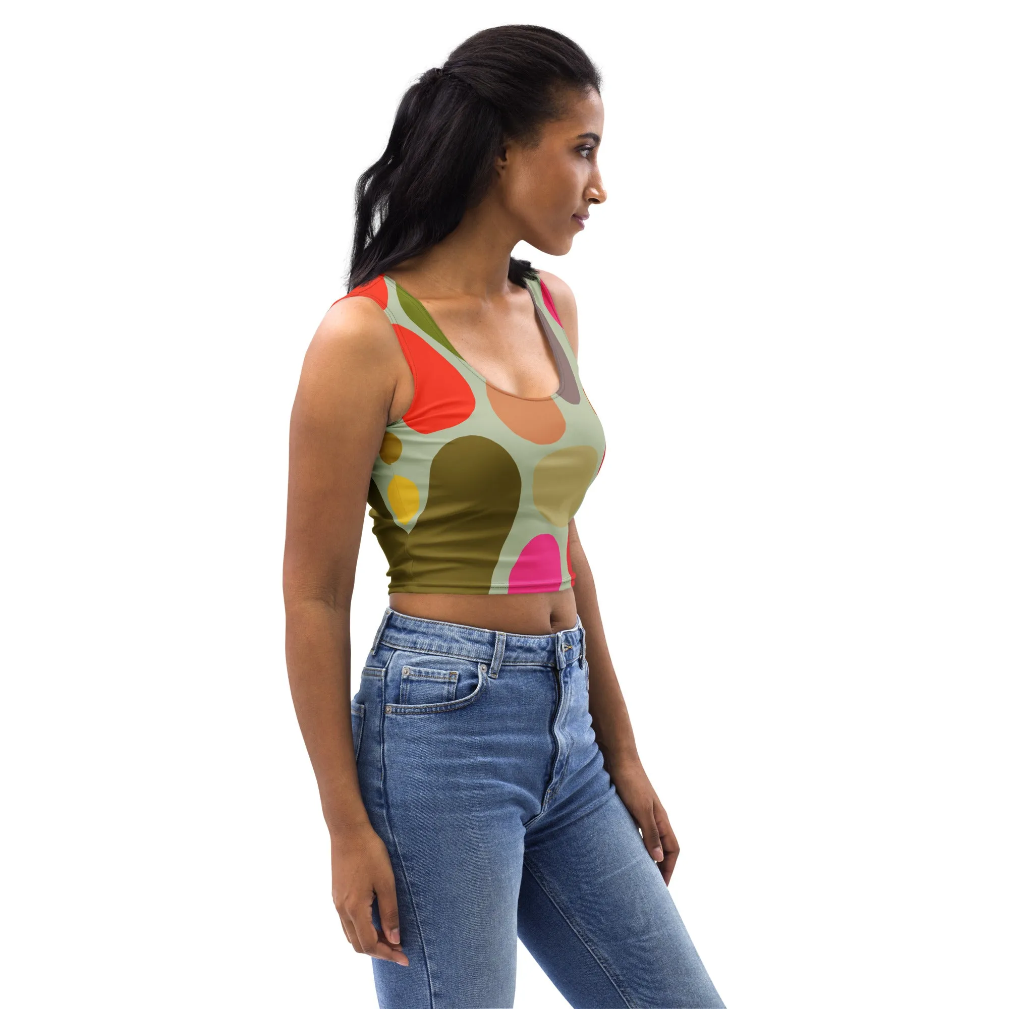 Crop Top - Multi-colored Stones