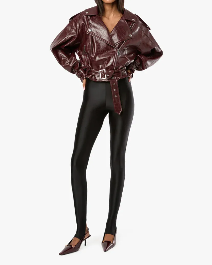 Cropped Moto Jacket Merlot