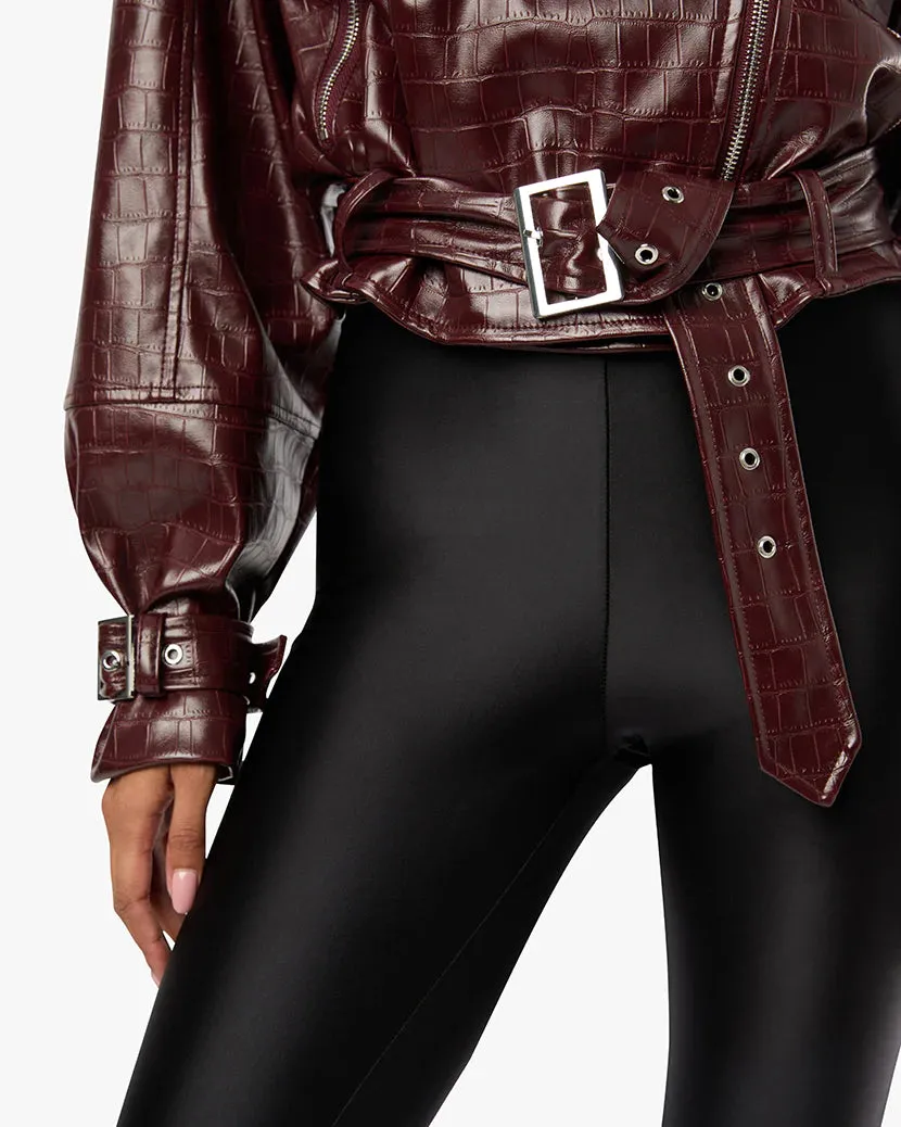 Cropped Moto Jacket Merlot