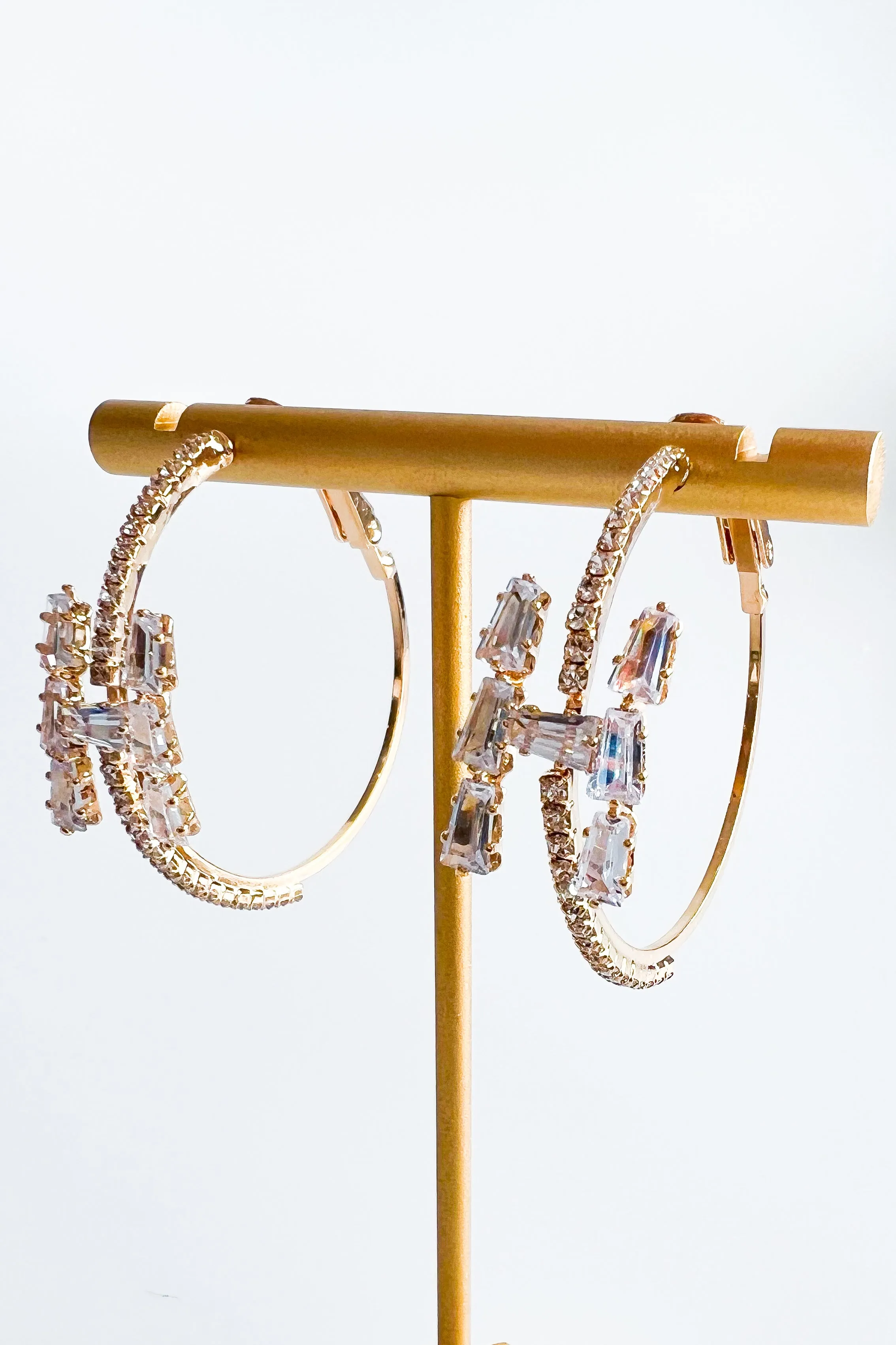 CZ "H" Letter Hoop Earrings