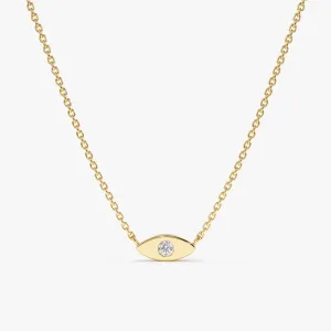 Dainty Solitaire Diamond Eye Necklace, Kinsley