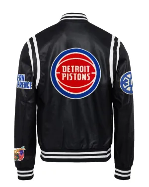 DETROIT PISTONS VEGAN LEATHER JACKET Black / White