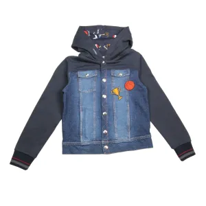 Dolce & Gabbana Kids Sports Denim Hooded Jacket