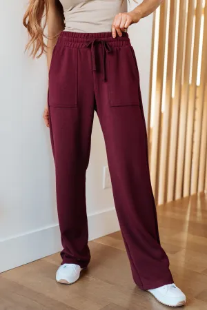 Womens Ellie Straight Leg Wine-Colored Pants - Stylish & Comfortable