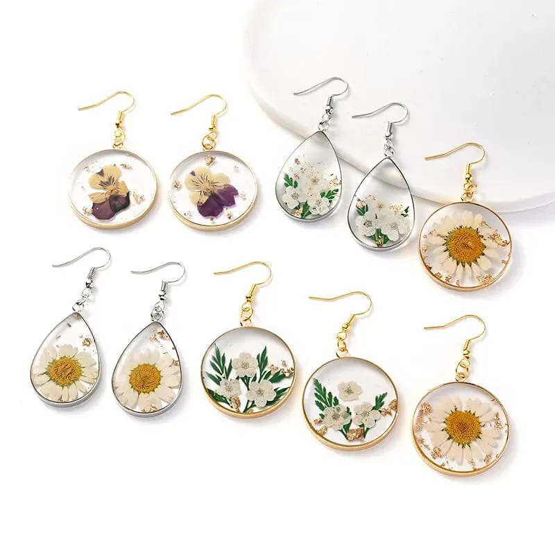 Floral Pendant Drop Earring