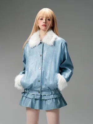 Fur Rubbed Color Leather Jacket【s0000005323】