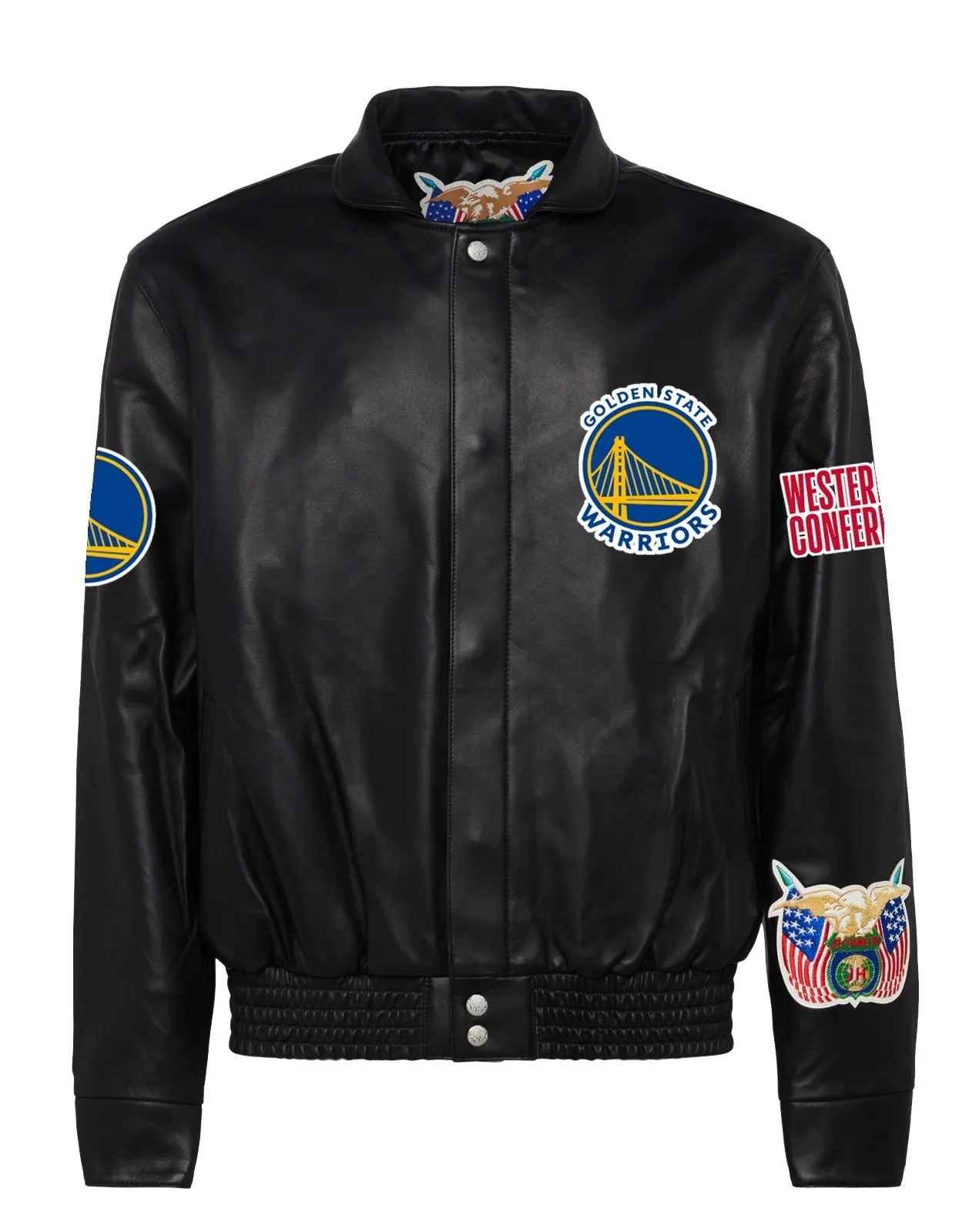 GOLDEN STATE WARRIORS FULL LEATHER JACKET Black