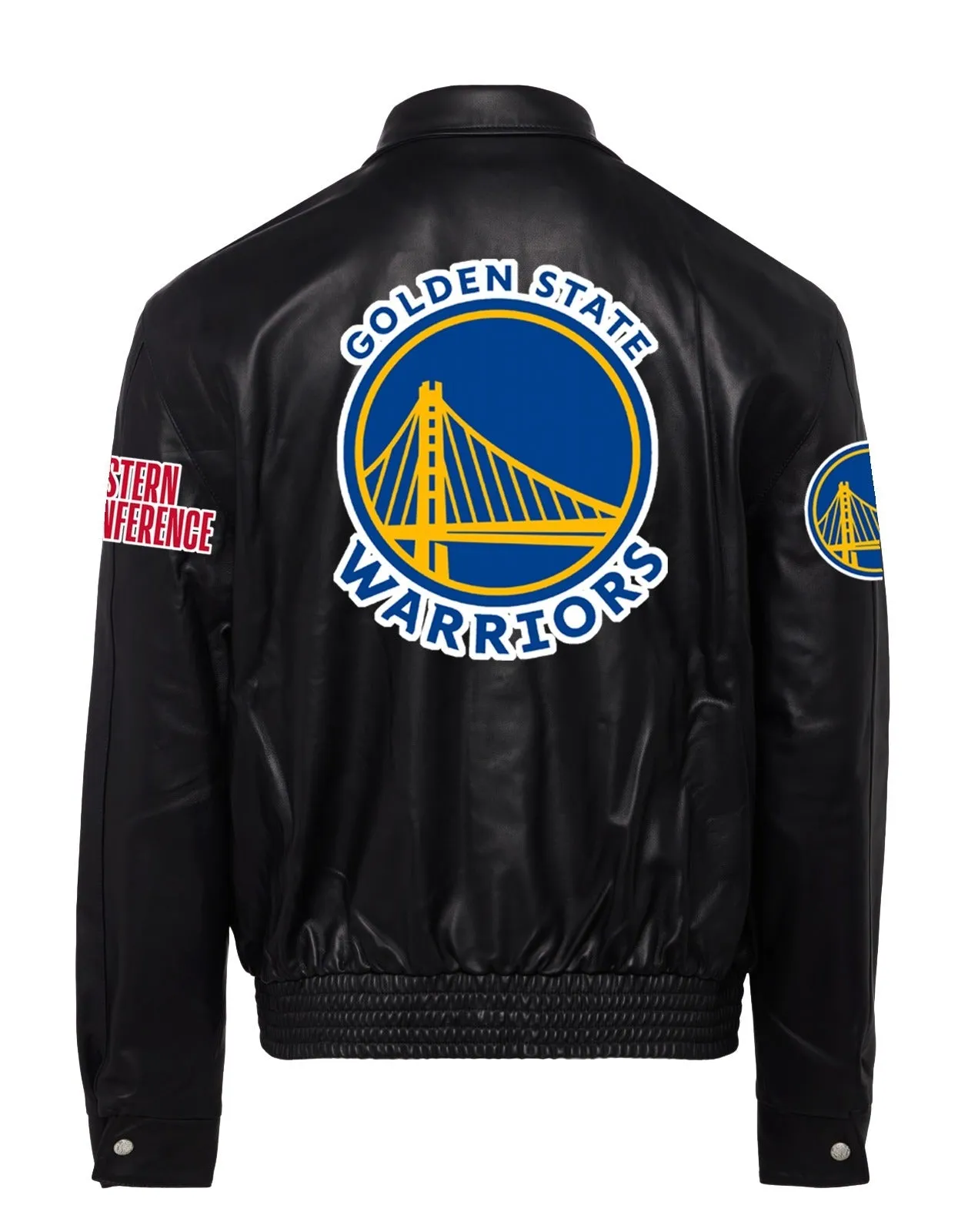 GOLDEN STATE WARRIORS FULL LEATHER JACKET Black