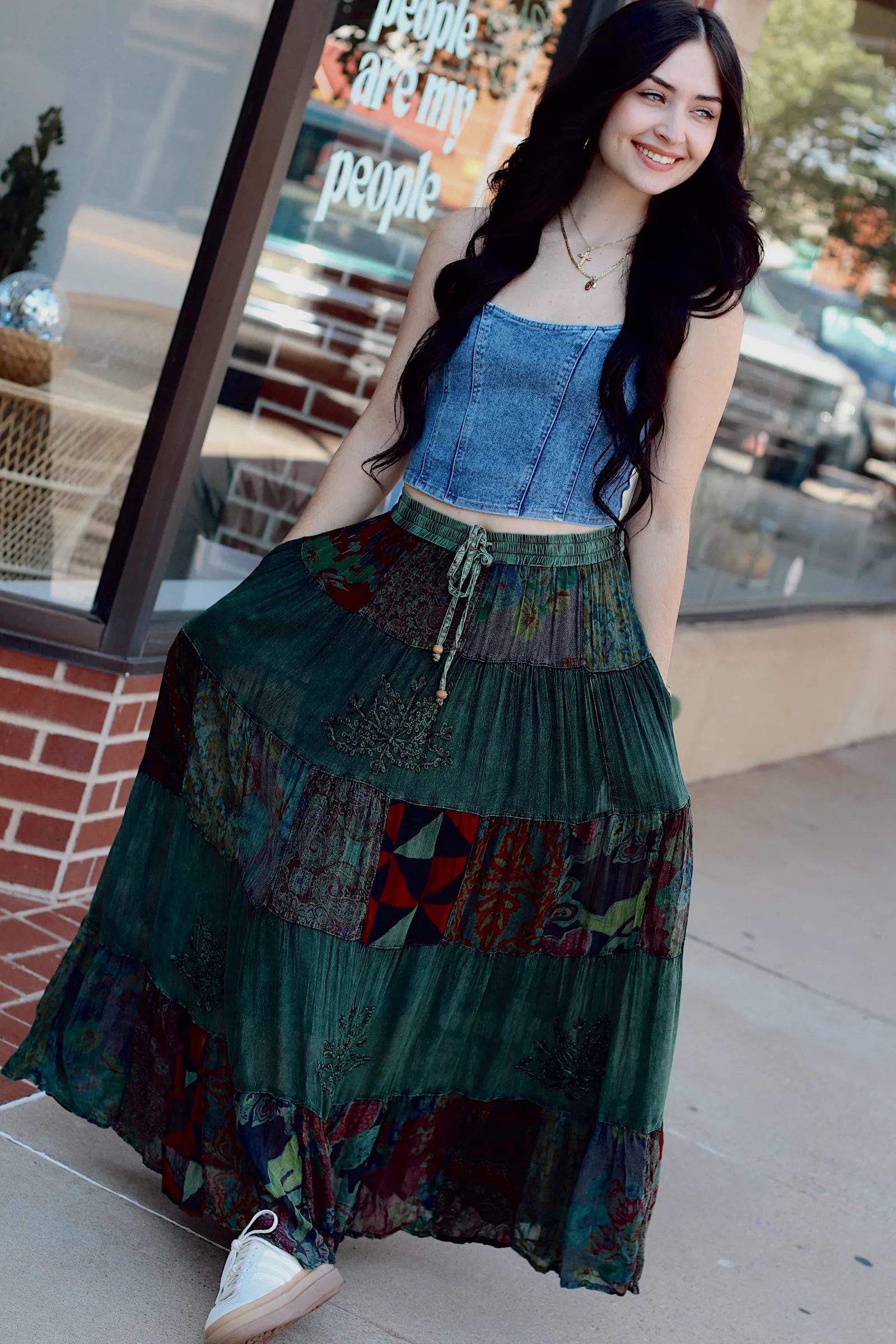 Green Goddess Maxi Skirt