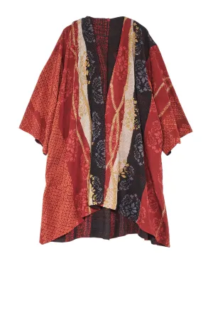 KIMONO PRINT KANTHA KIMONO DUSTER - kp2317-red -