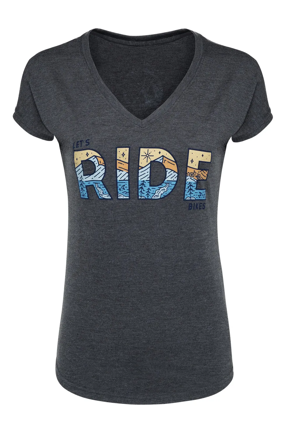 LET'S RIDE BIKES WOMEN'S MTB SHIRT  (HEATHER CHARCOAL)