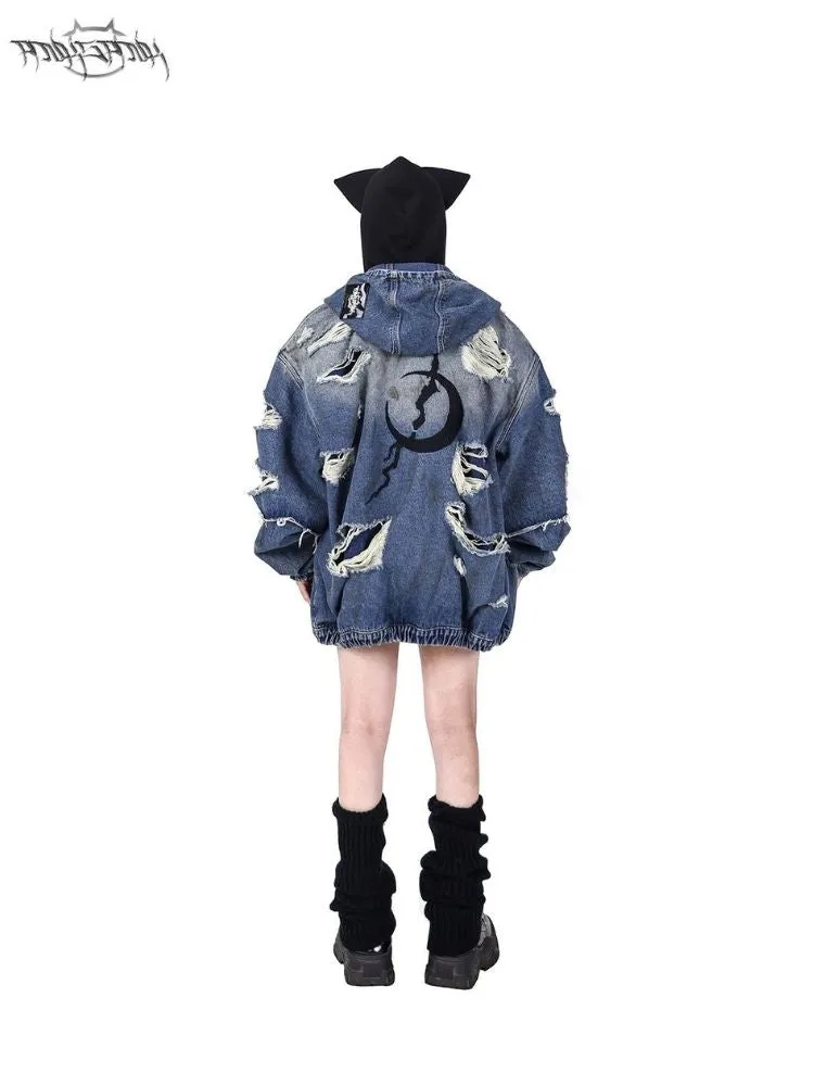 Loose Scrappy Genderless Denim Jacket【s0000004829】