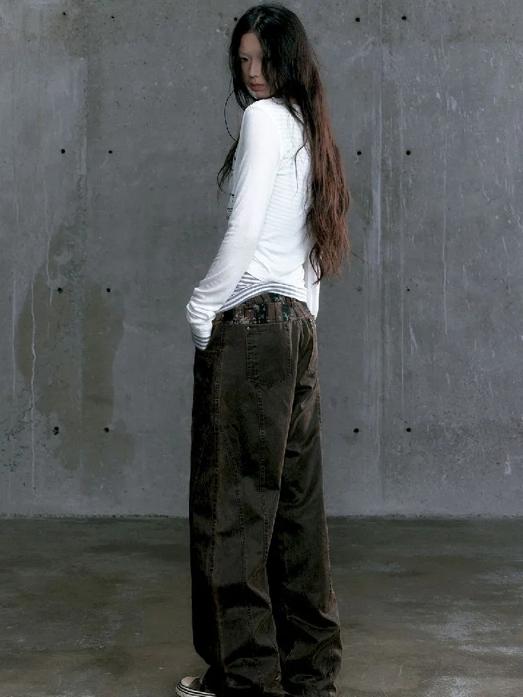 Low Waisted Straight Leg Pants【s0000010401】