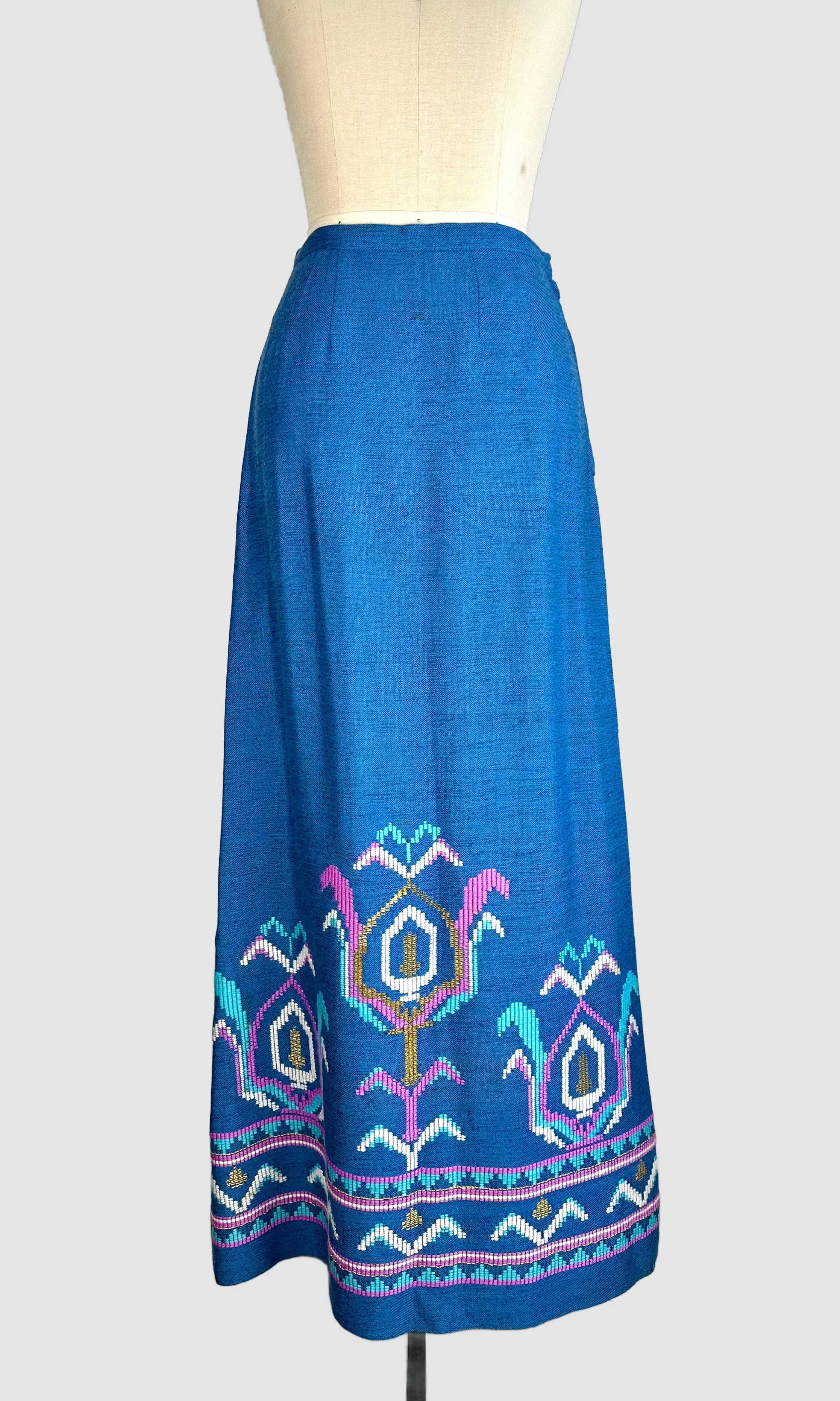 MAMA MIA Vintage 70s Greek Maxi Skirt • Small