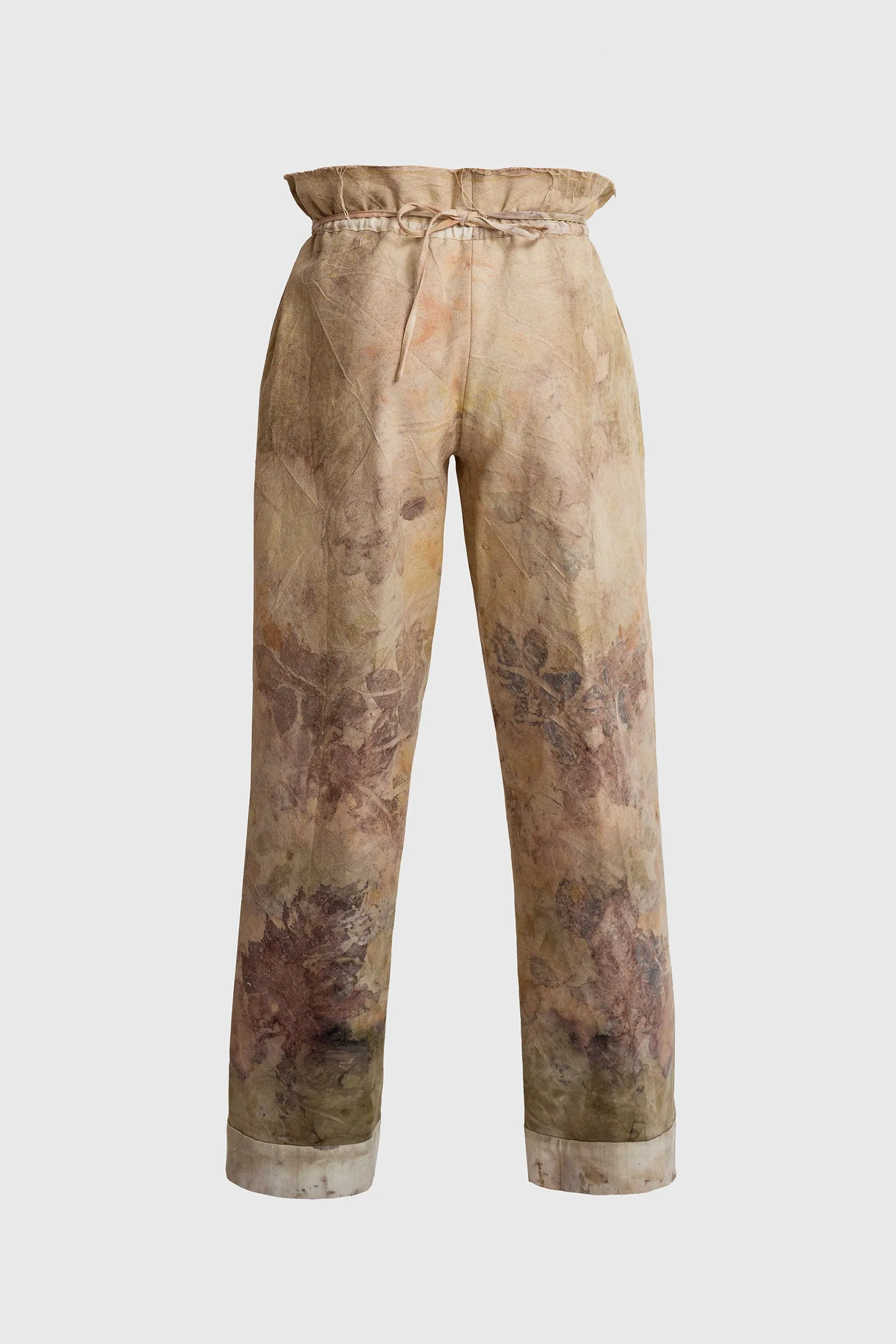 Naturally Dyed Pants - Flora Print