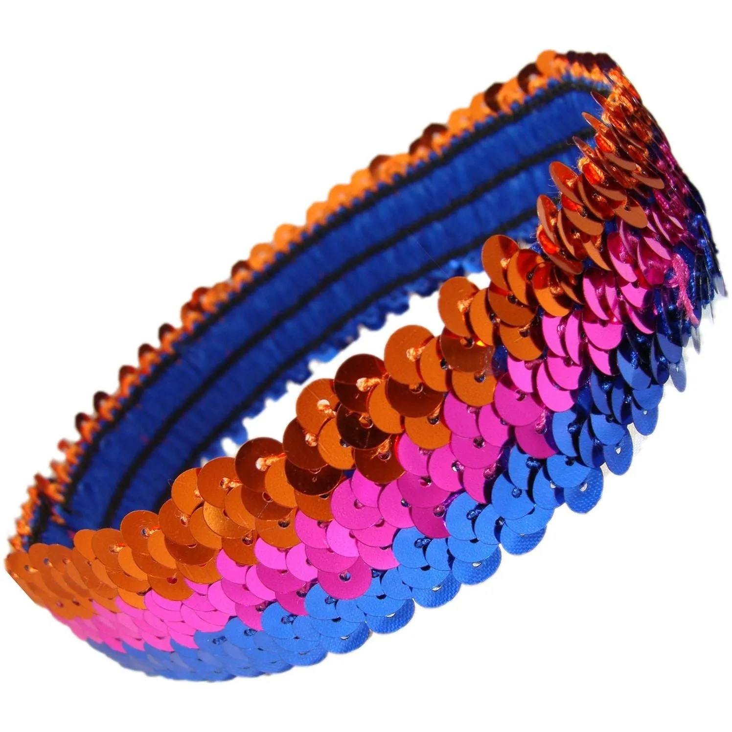 Orange Pink Blue Sequin Headband