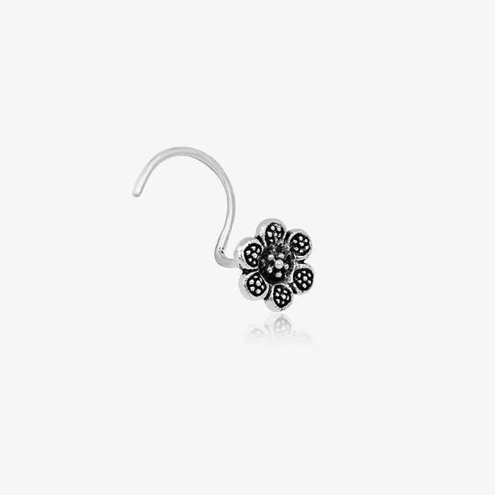 Oxidized Petal Nose Pin