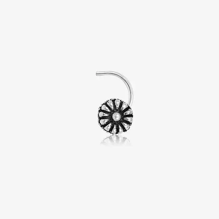 Oxidized Sunflower Nose Pin