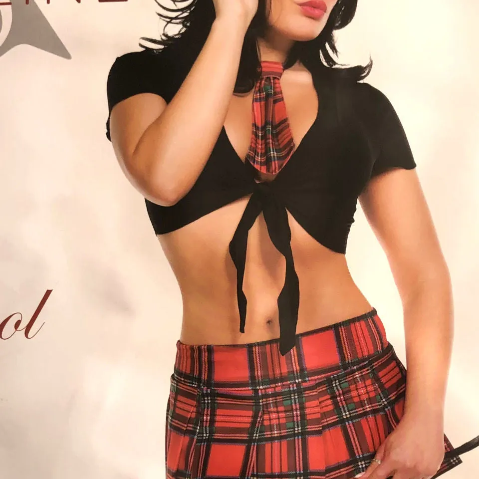 Plaid Lapel Tie Exotic Costume Role Play Student Uniform