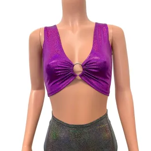 Purple Sparkle Ring Crop Top