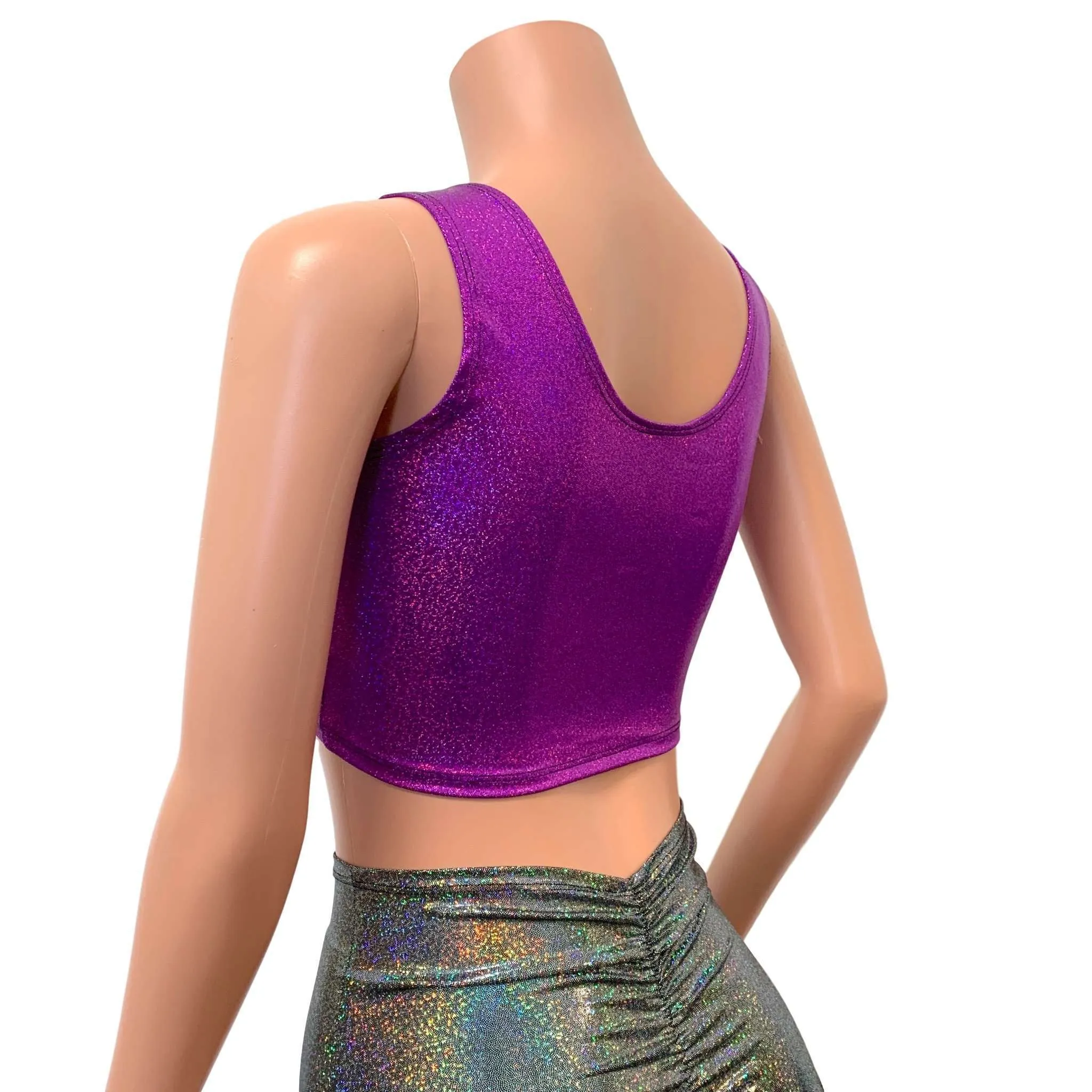 Purple Sparkle Ring Crop Top