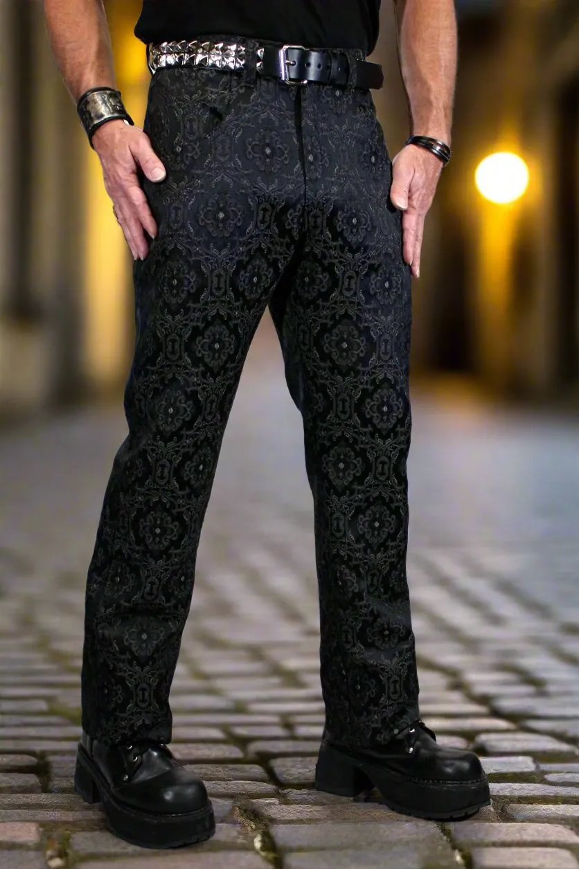 ROCKER PANTS - EDWARDIAN BROCADE - BLACK