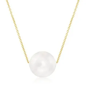 Solid 10K Gold Pearl Necklace